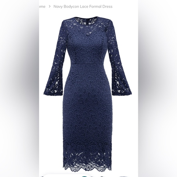 Zapaka blue lace dress - L - Picture 1 of 10